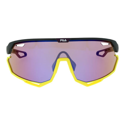 Fila Men’s Sunglasses – Black Full-Rim Frame, Mirrored Rose Lenses