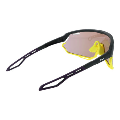Fila Men’s Sunglasses – Black Full-Rim Frame, Mirrored Rose Lenses