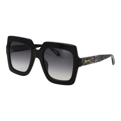 Just Cavalli Women’s Sunglasses – Black Rectangle Frame, Grey Gradient Lenses