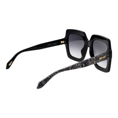Just Cavalli Women’s Sunglasses – Black Rectangle Frame, Grey Gradient Lenses