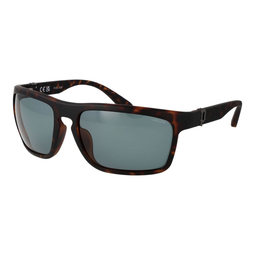 Police Men’s Sunglasses – Multicolor Full-Rim Frame, Blue Lenses