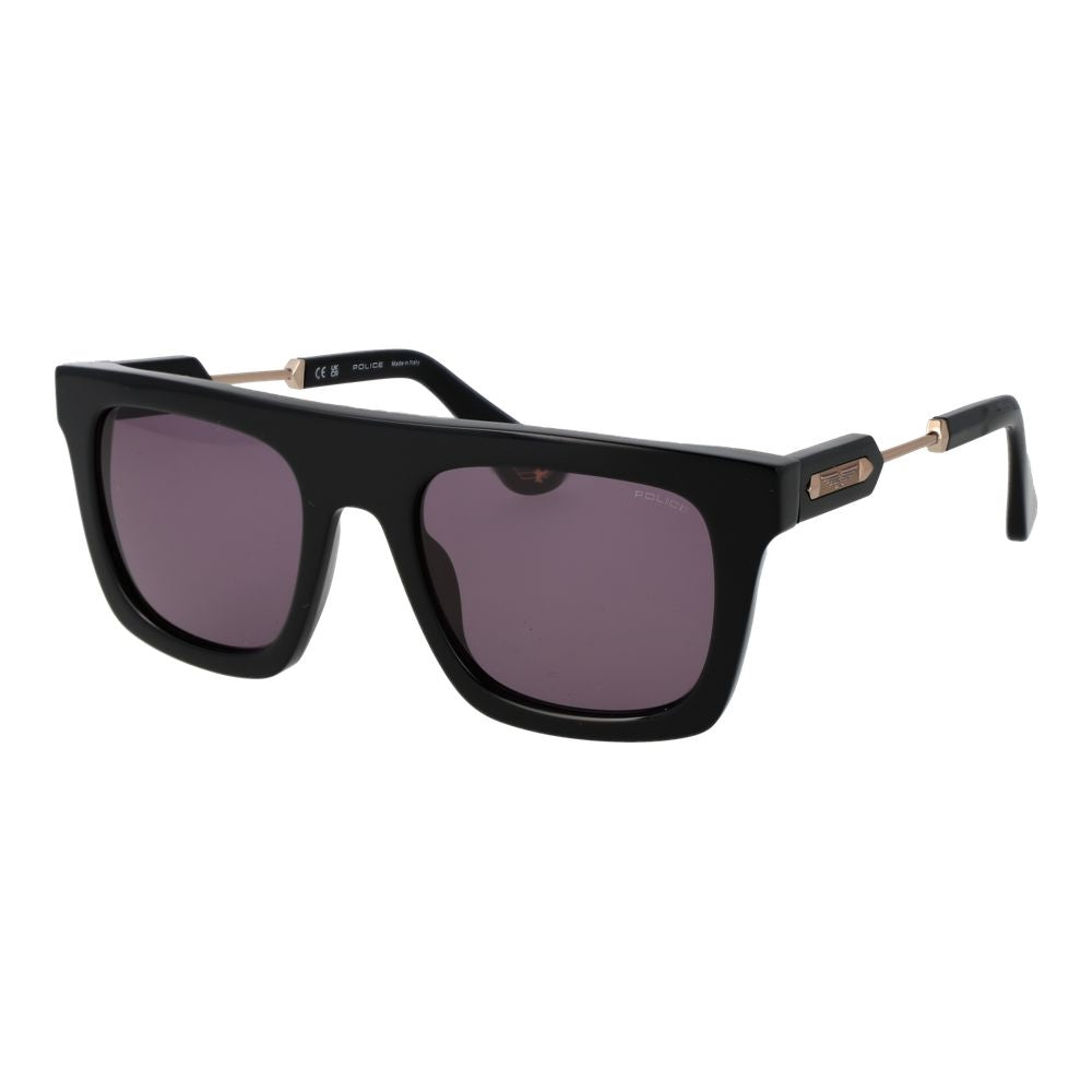 Police Men’s Sunglasses – Black Rectangle Frame, Grey Lenses