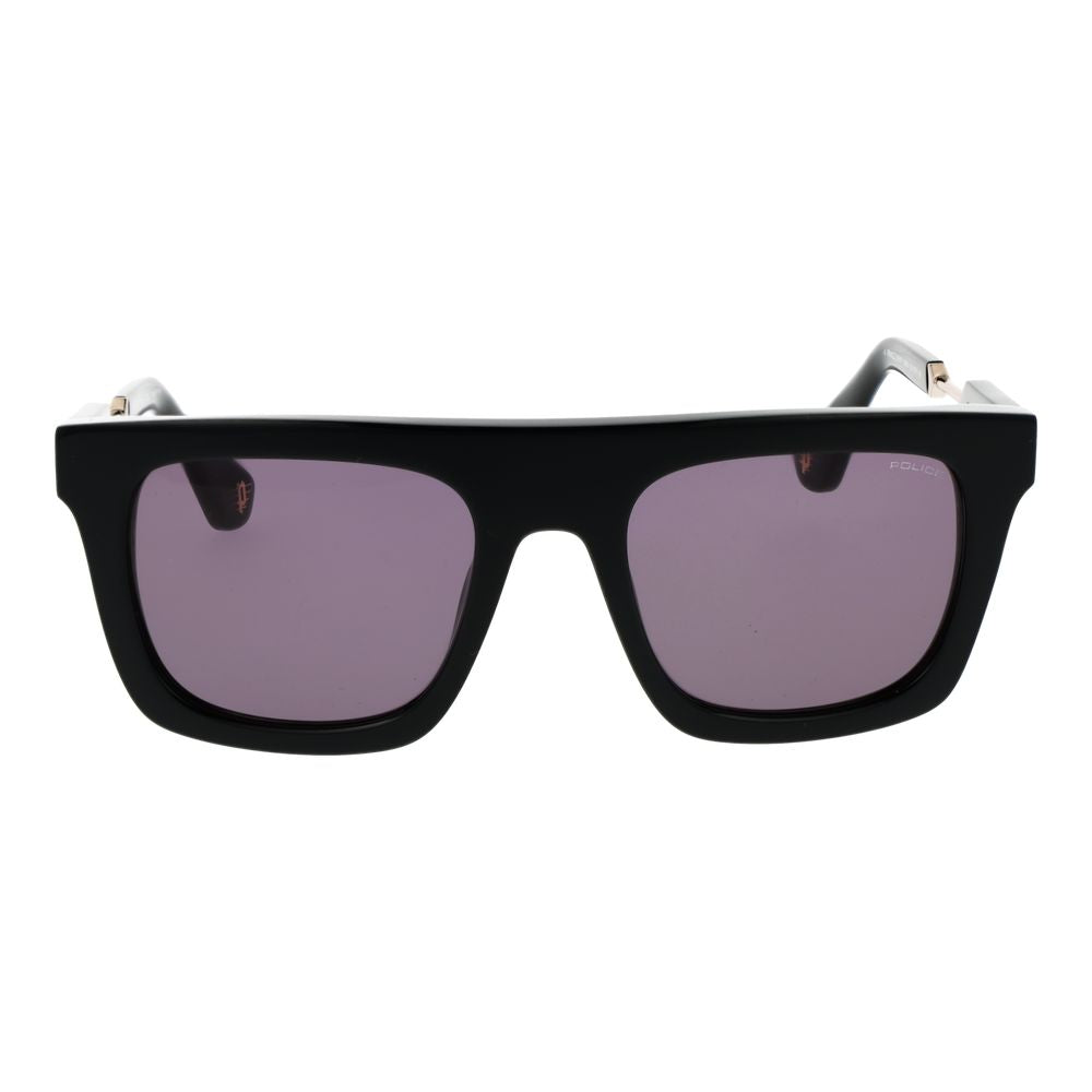 Police Men’s Sunglasses – Black Rectangle Frame, Grey Lenses