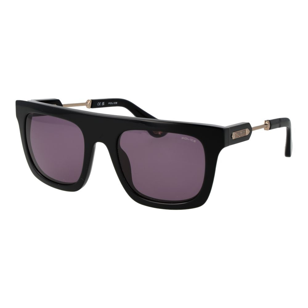 Police Men's Sunglasses – Black Rectangle Frame, Grey Lenses