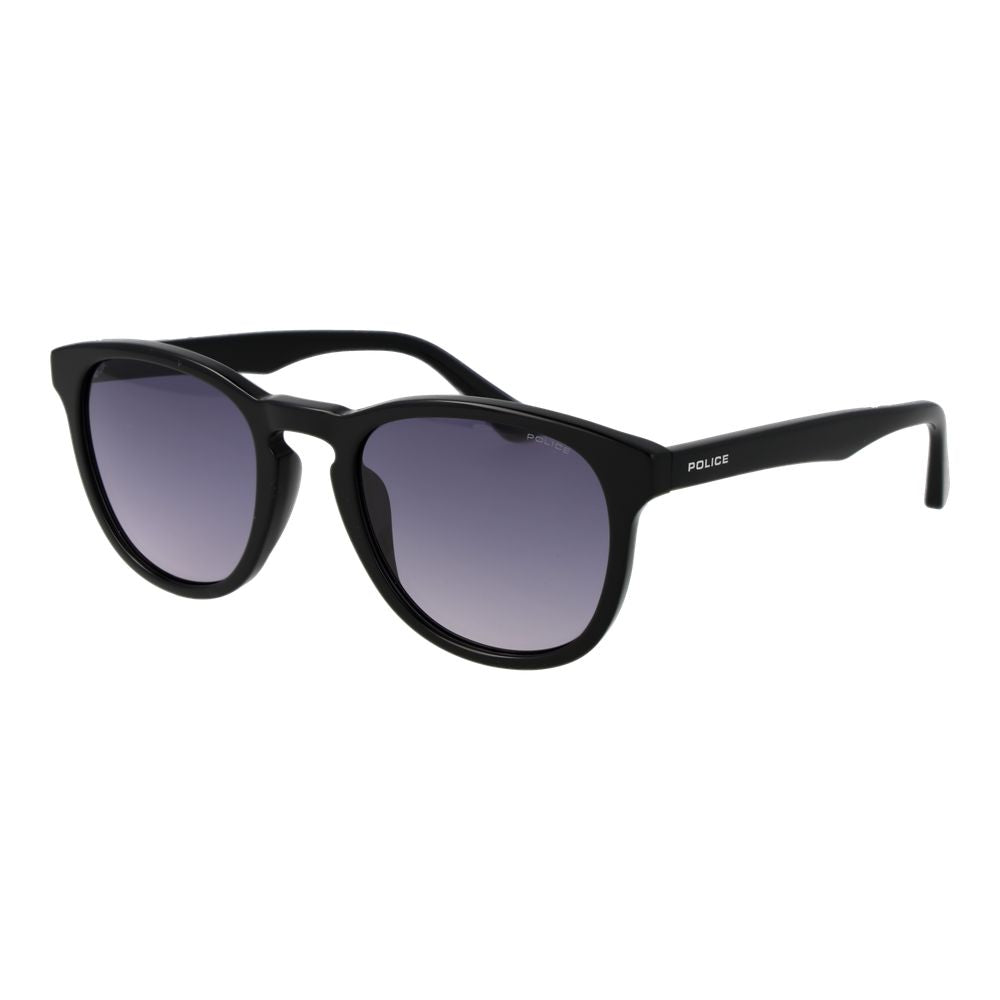 Police Unisex Sunglasses – Black Round Frame, Purple Gradient Lenses