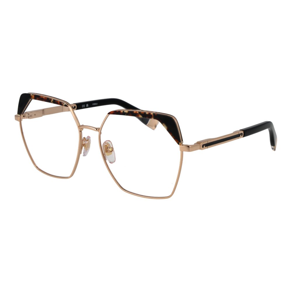 Furla Women’s Optical Glasses – Rose Gold Full-Rim Frame, 55mm