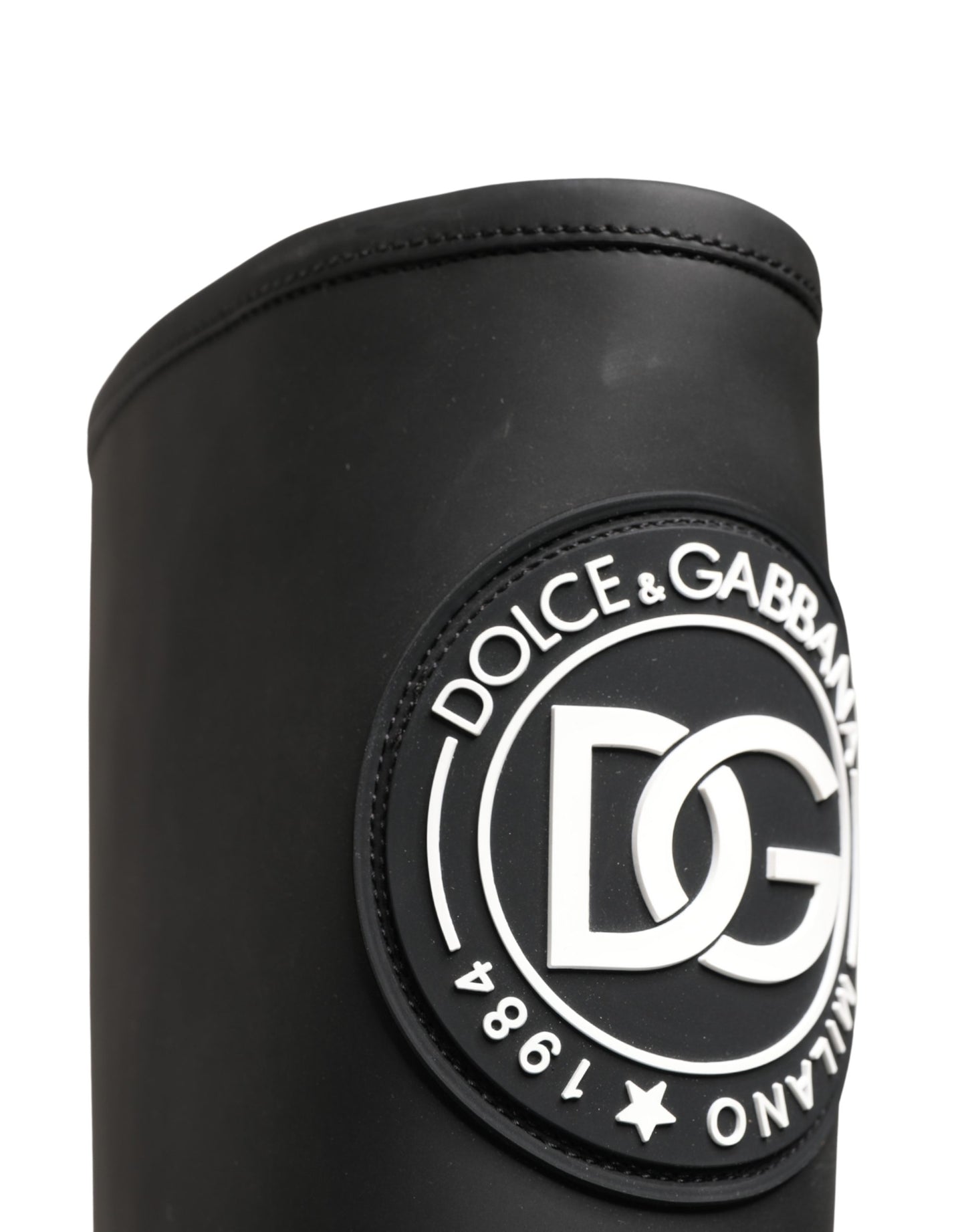 Dolce & Gabbana Black Rubberised Leather High Boots
