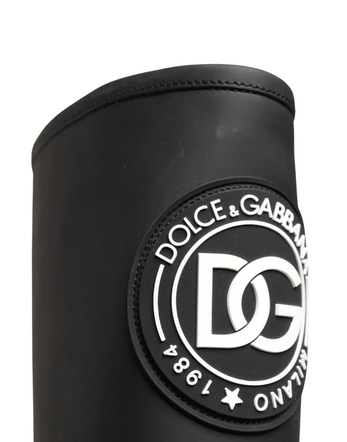 Dolce & Gabbana Black Rubberised Leather High Boots