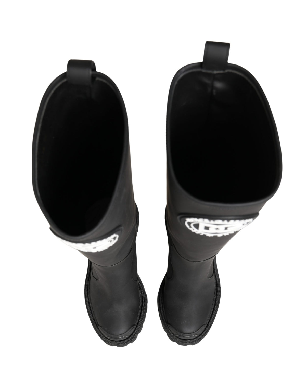 Dolce & Gabbana Black Rubberised Leather High Boots