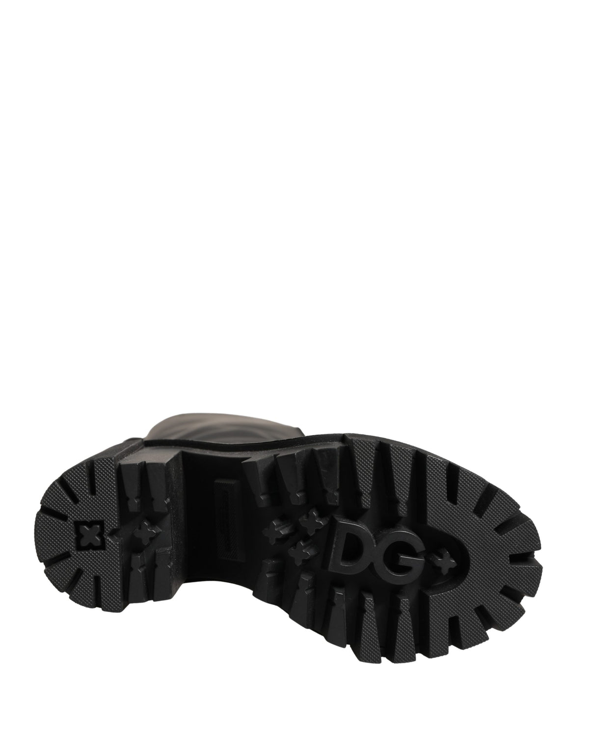 Dolce & Gabbana Black Rubberised Leather High Boots