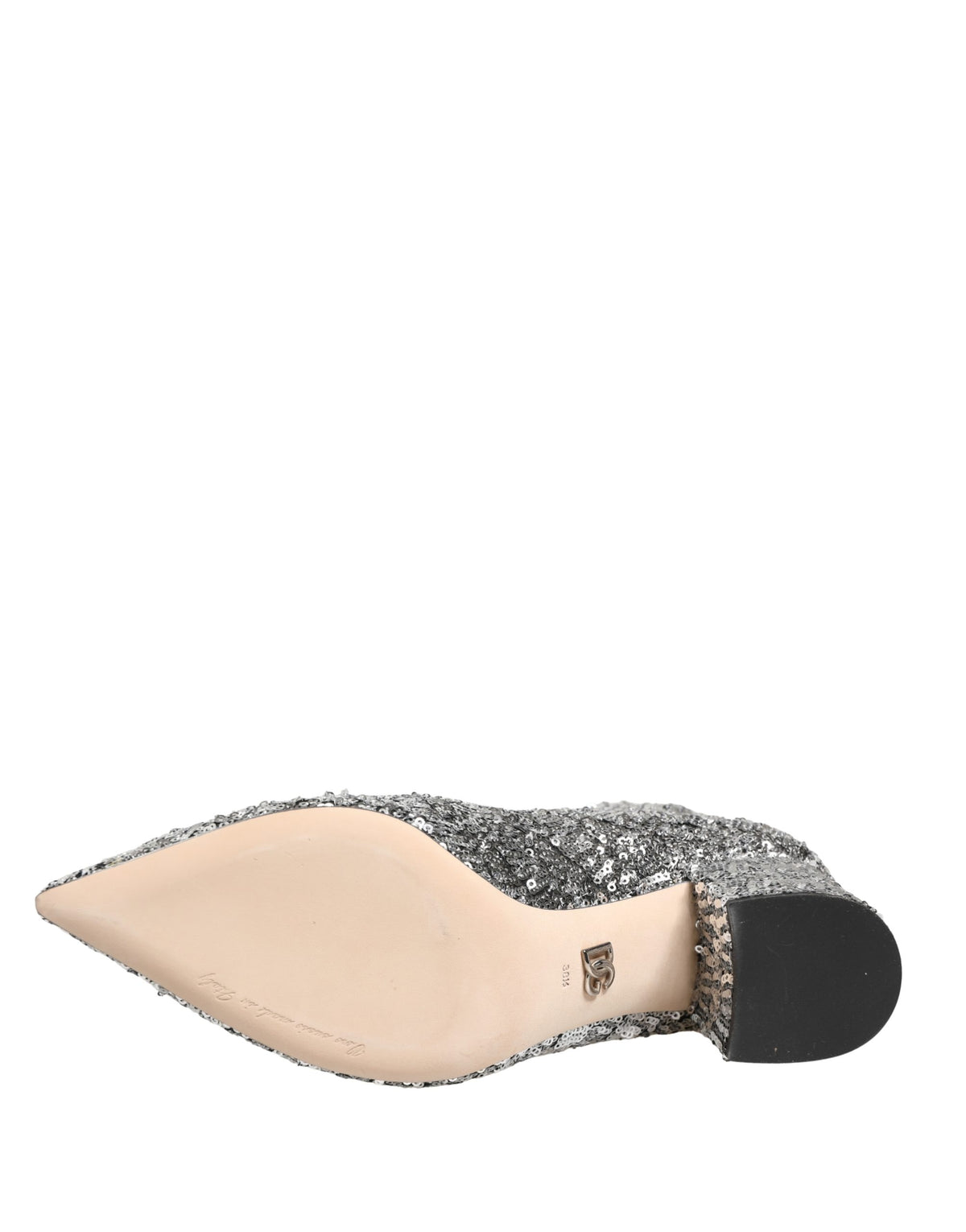 Dolce & Gabbana Silver Sequined Short Boots