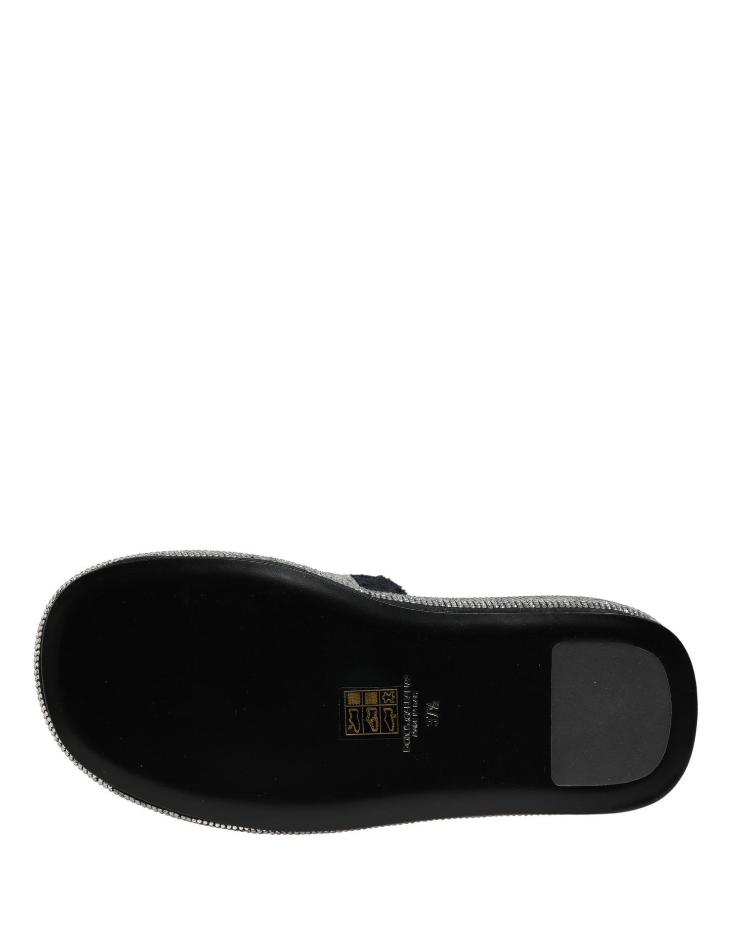Dolce & Gabbana Black Crystal Embellished Platform Slides