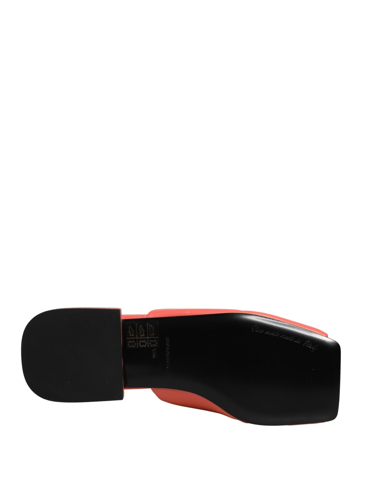 Dolce & Gabbana Orange DG Logo Leather Flats Sandals