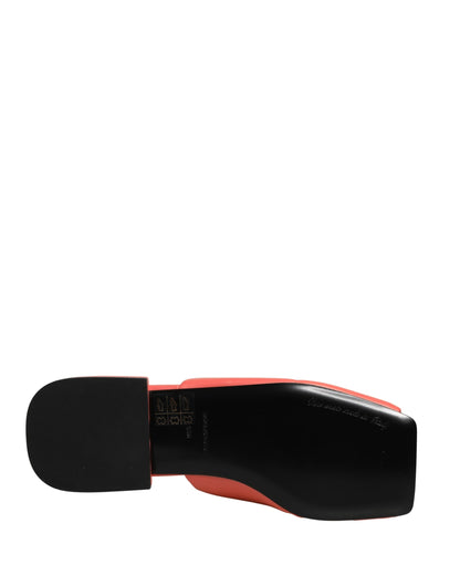 Dolce & Gabbana Orange DG Logo Leather Flats Sandals