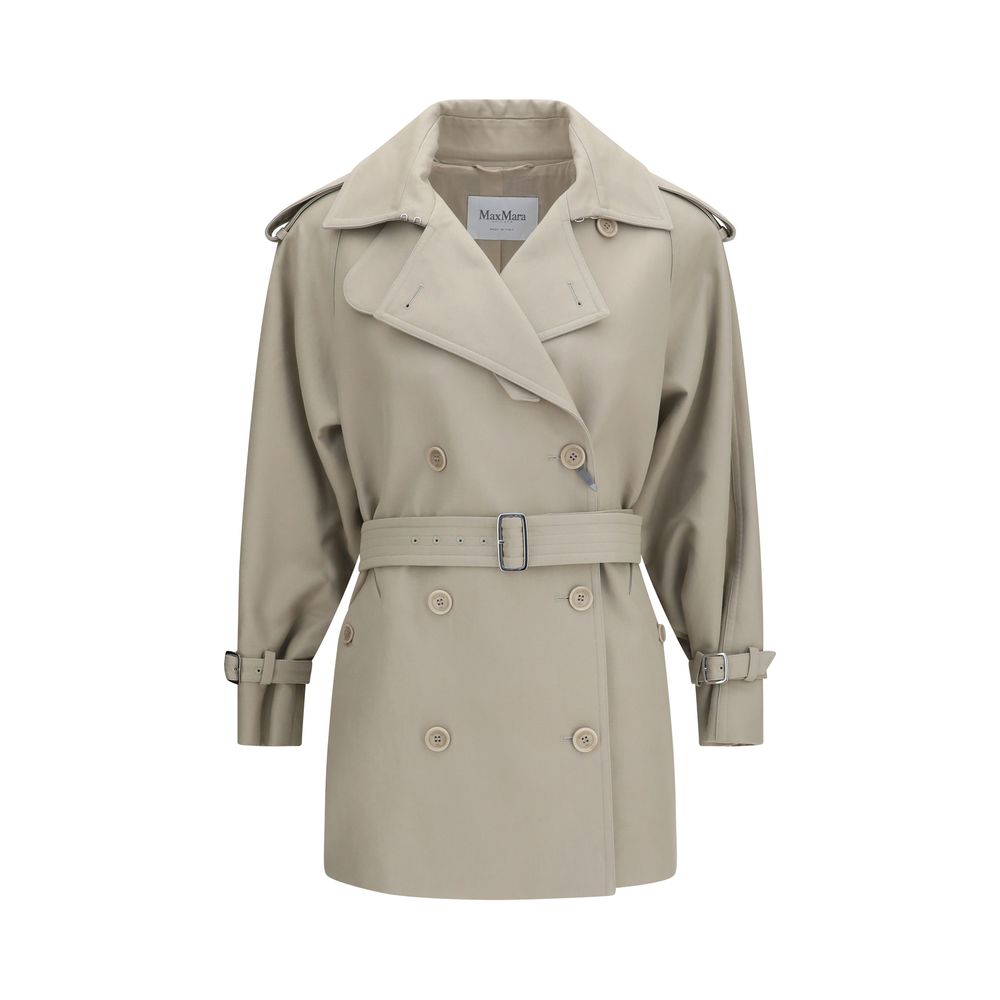 Max Mara Beige Cotton Short Trench Coat