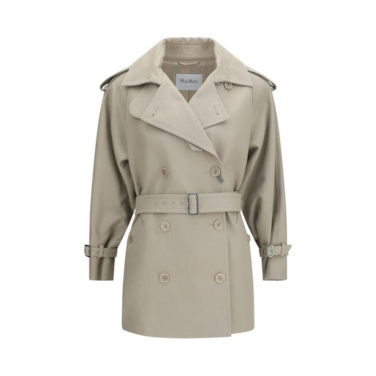 Max Mara Beige Cotton Short Trench Coat