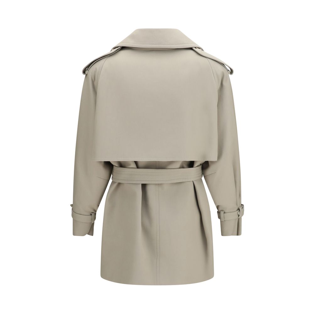 Max Mara Beige Cotton Short Trench Coat