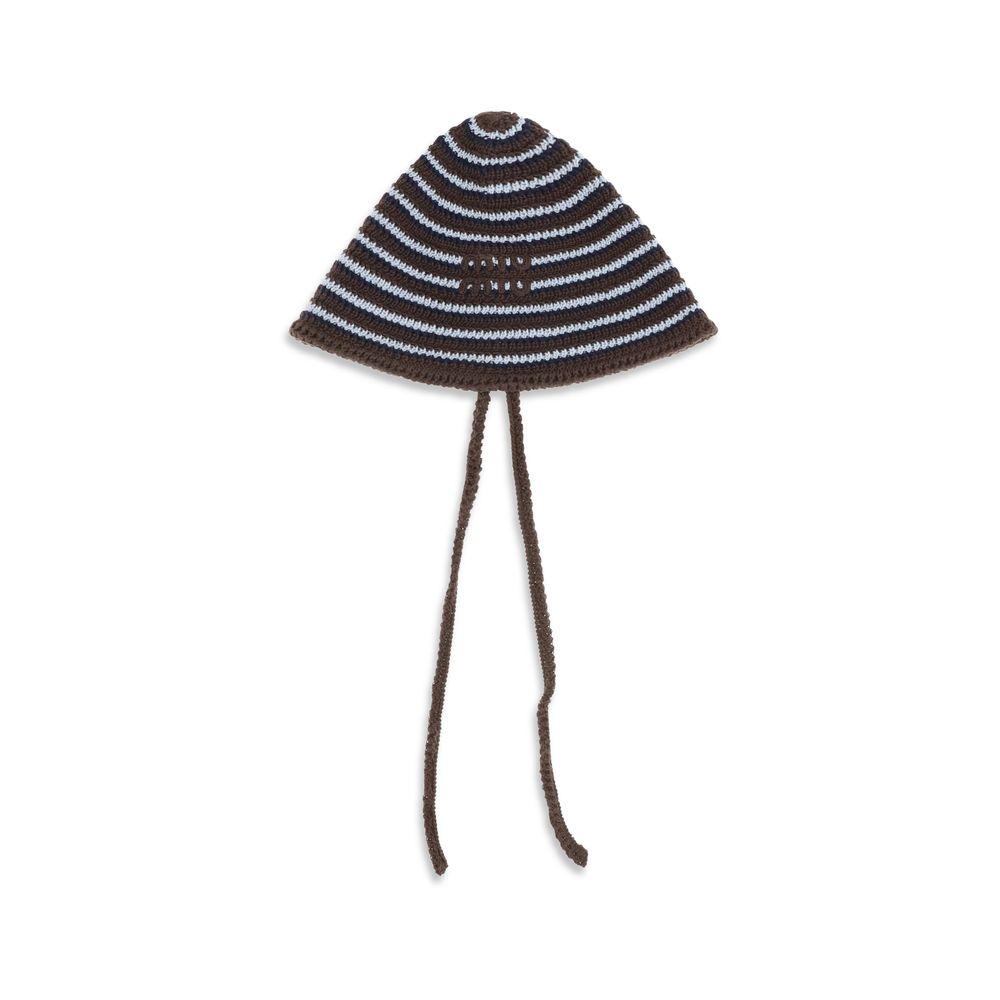 Miu Miu Brown Cotton Sunhat Crochet Hat
