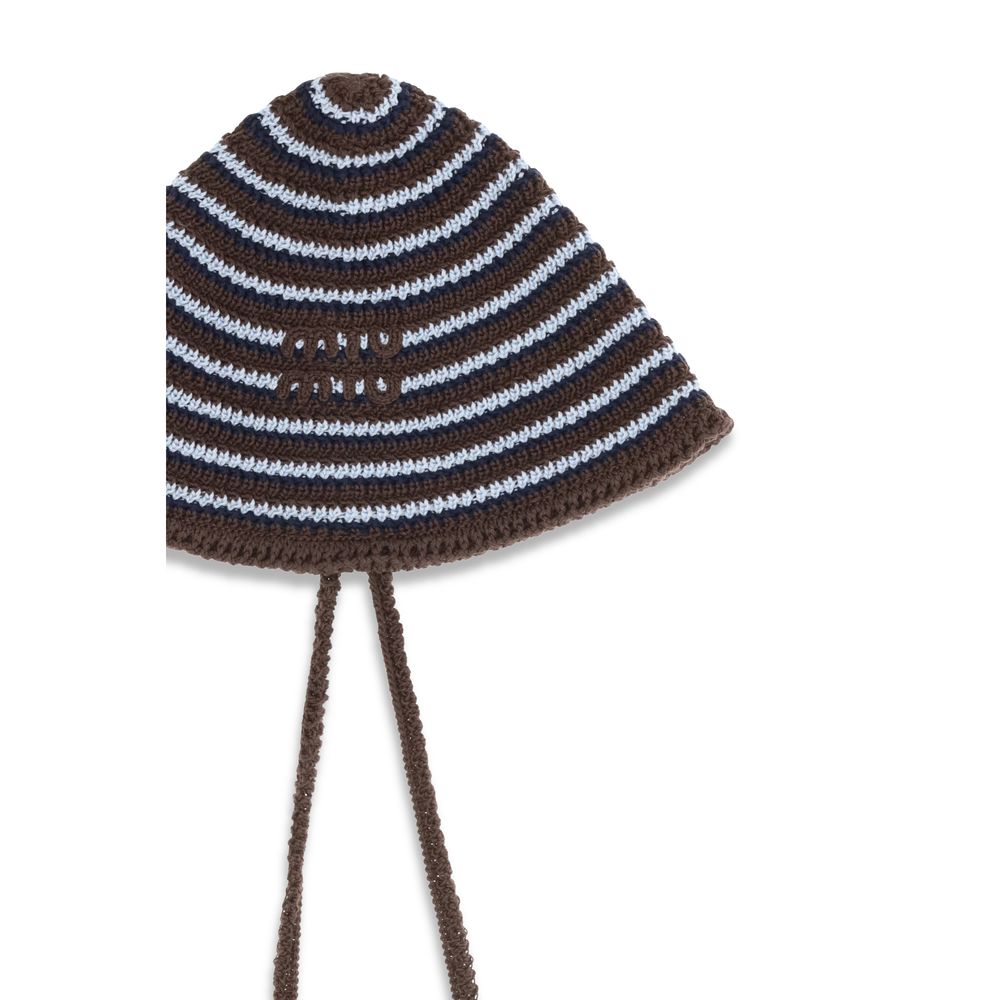Miu Miu Brown Cotton Sunhat Crochet Hat