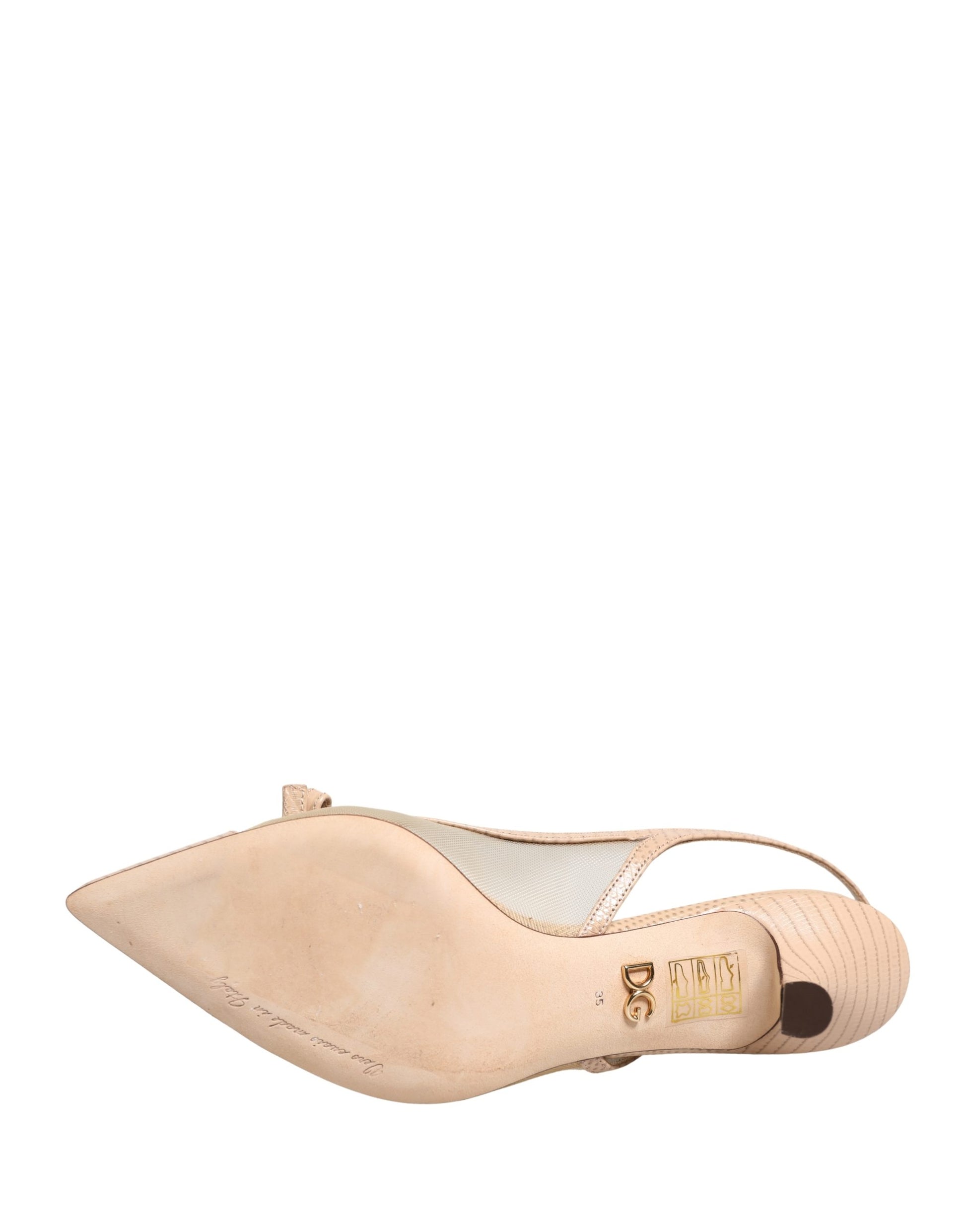 Dolce & Gabbana Beige Lori Mesh Leather Slingback Sandals