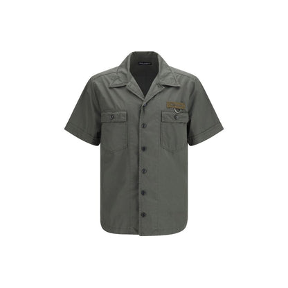 Dolce & Gabbana Gray Cotton Short-Sleeve Shirt