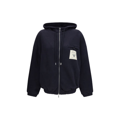 Jacquemus Blue Cotton Le Torneo Hoodie Sweatshirt