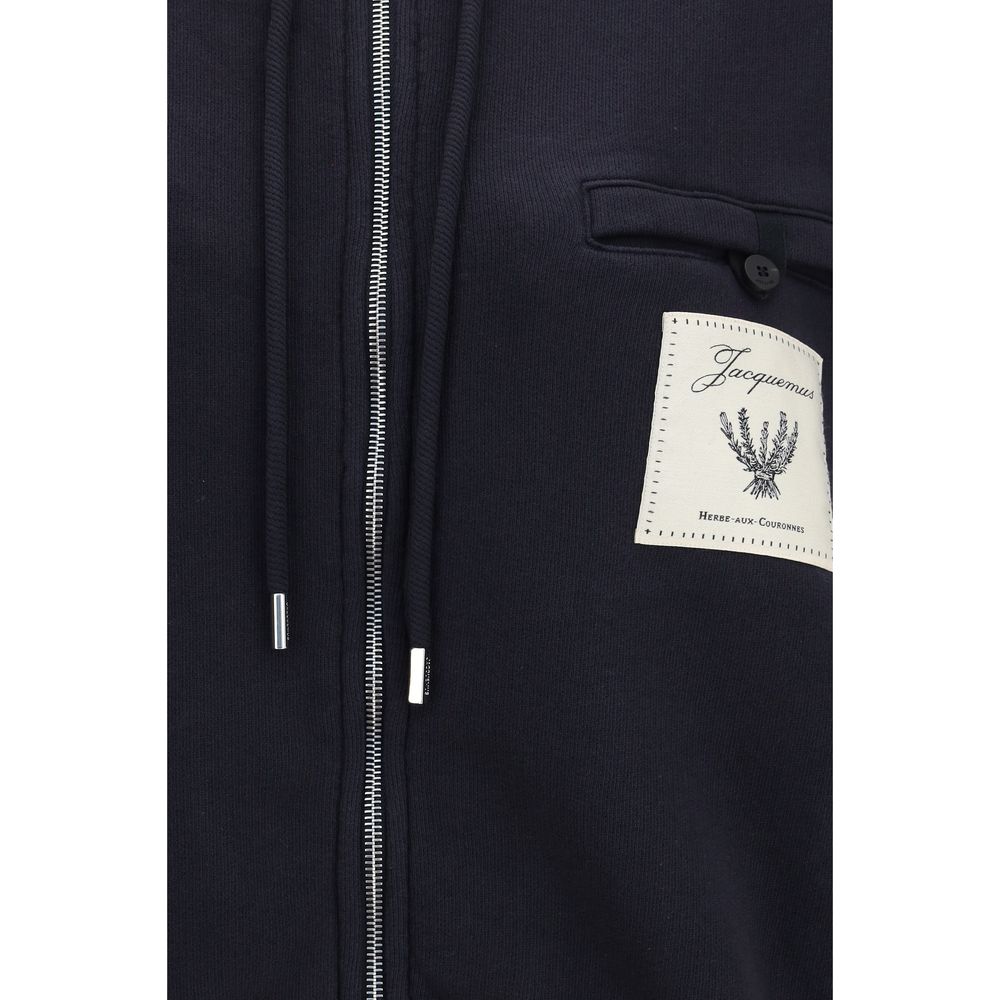 Jacquemus Blue Cotton Le Torneo Hoodie Sweatshirt