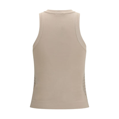 Brunello Cucinelli Beige Cotton T-Shirt with Luminous Embroidery