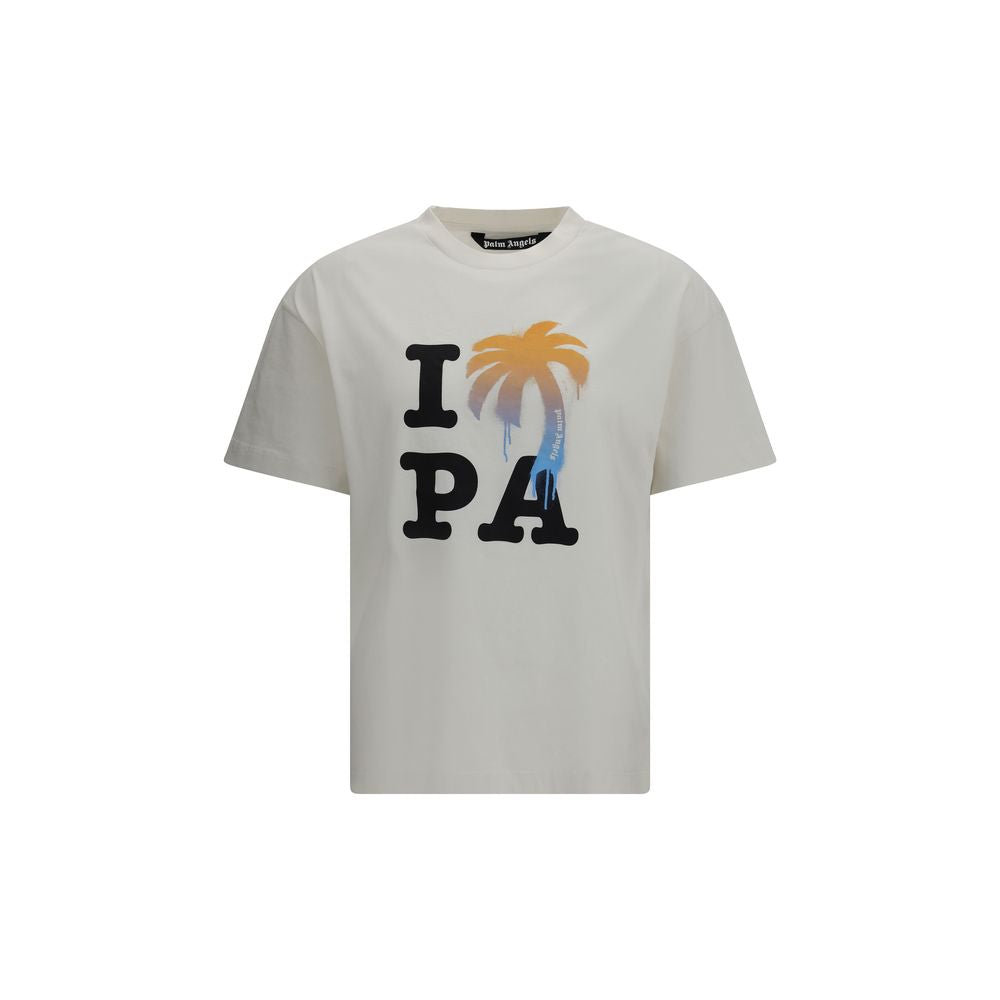 Palm Angels I Love PA White Cotton T-Shirt