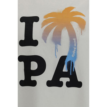 Palm Angels I Love PA White Cotton T-Shirt