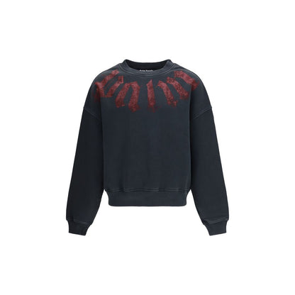 Palm Angels Black Cotton Sweatshirt - Big Neck Logo Statement Piece