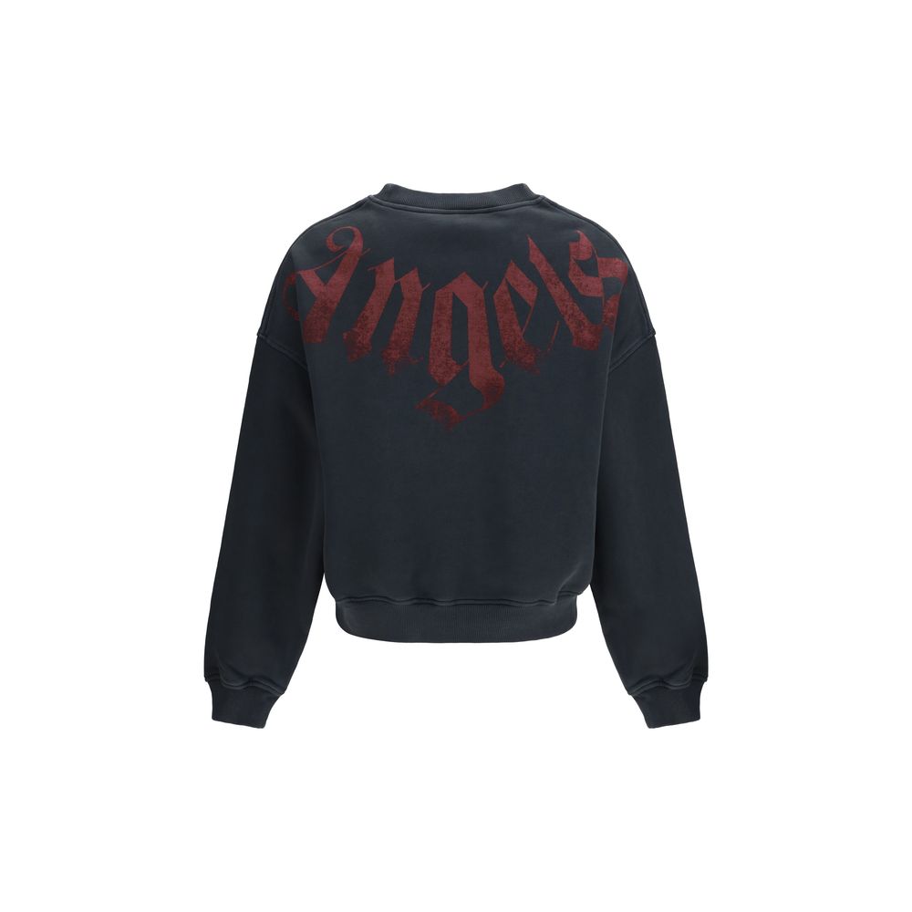 Palm Angels Black Cotton Sweatshirt - Big Neck Logo Statement Piece