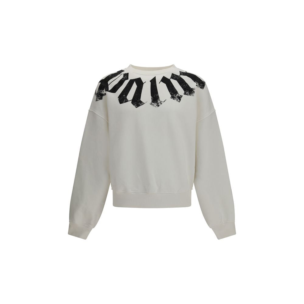 Palm Angels Big Neck Logo Sweatshirt - White