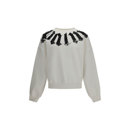 Palm Angels Big Neck Logo Sweatshirt - White