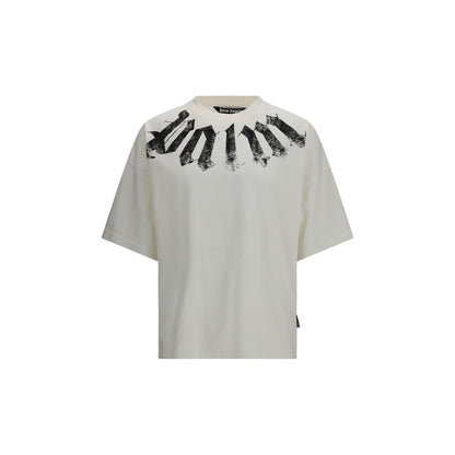 Palm Angels Big Neck Logo T-shirt - White Cotton