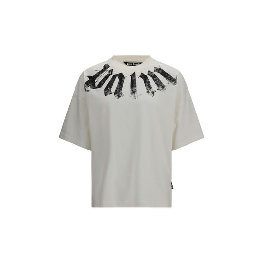 Palm Angels Big Neck Logo T-shirt - White Cotton