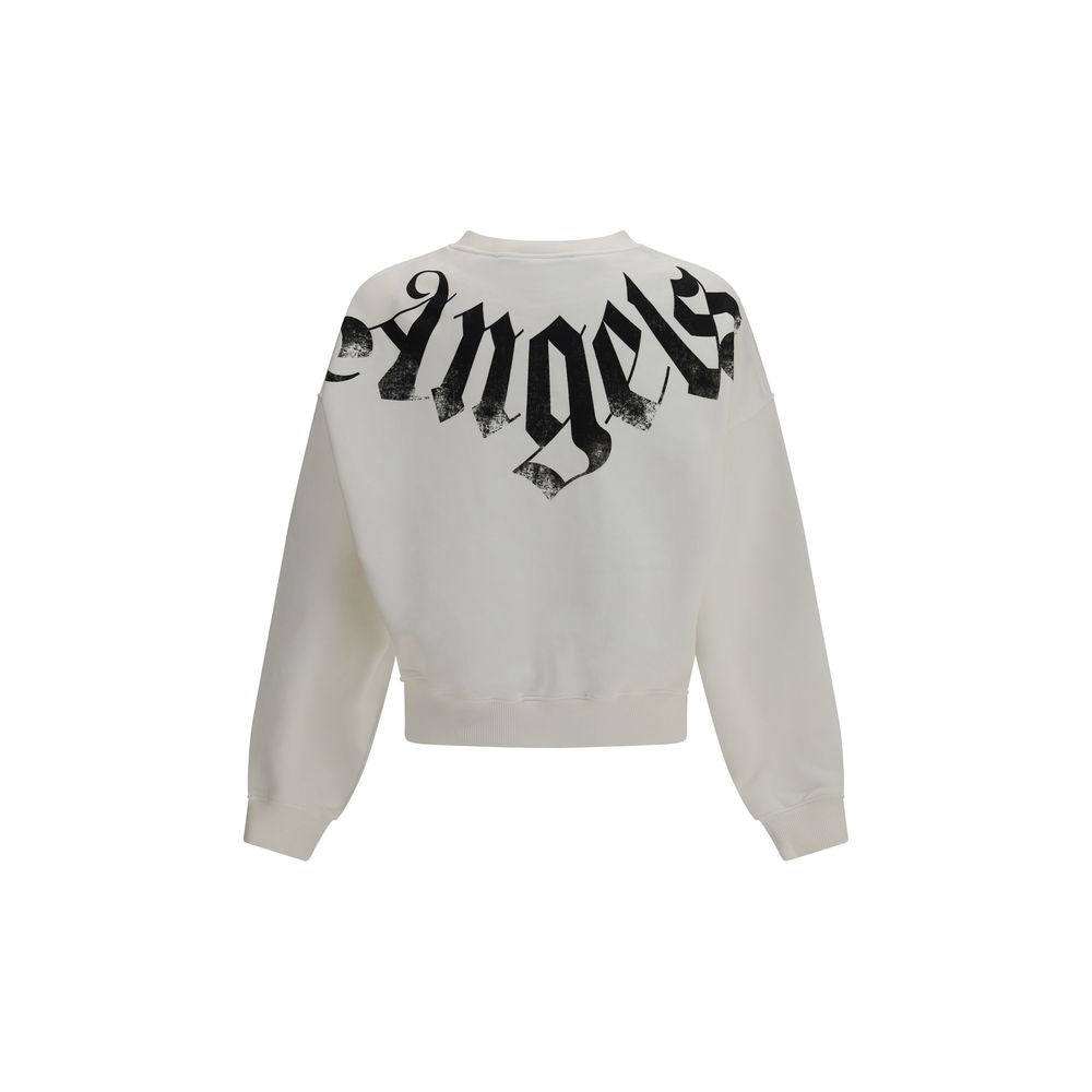 Palm Angels Big Neck Logo Sweatshirt - White