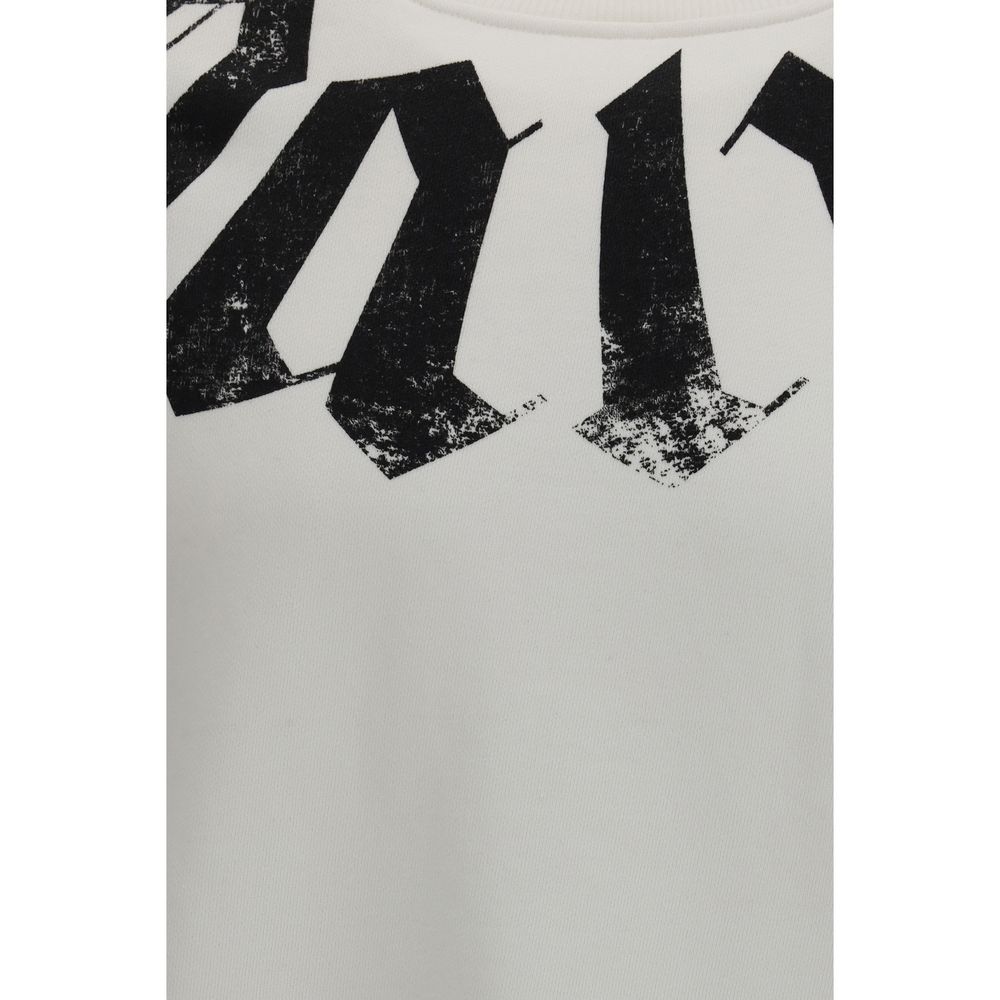 Palm Angels Big Neck Logo Sweatshirt - White