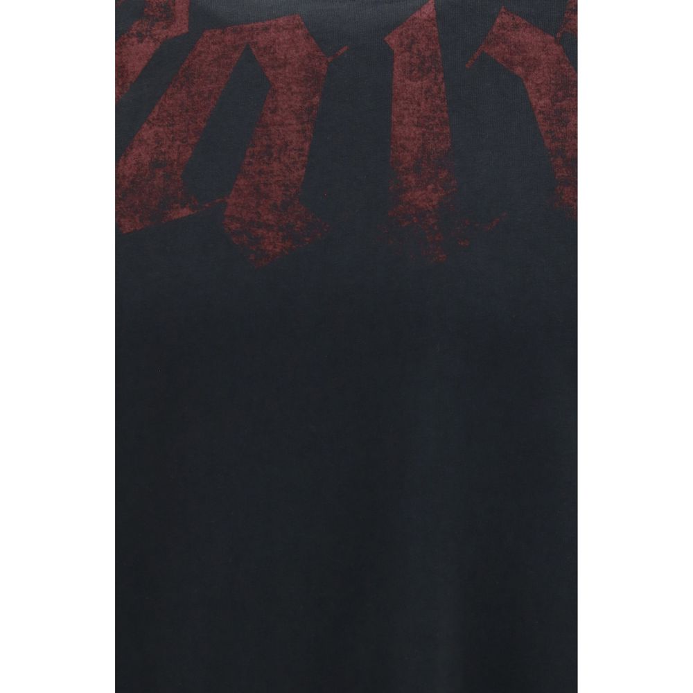 Palm Angels Big Neck Logo T-Shirt - Black Cotton Statement Tee