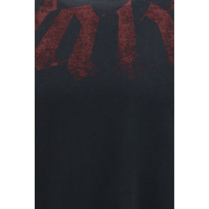 Palm Angels Big Neck Logo T-Shirt - Black Cotton Statement Tee