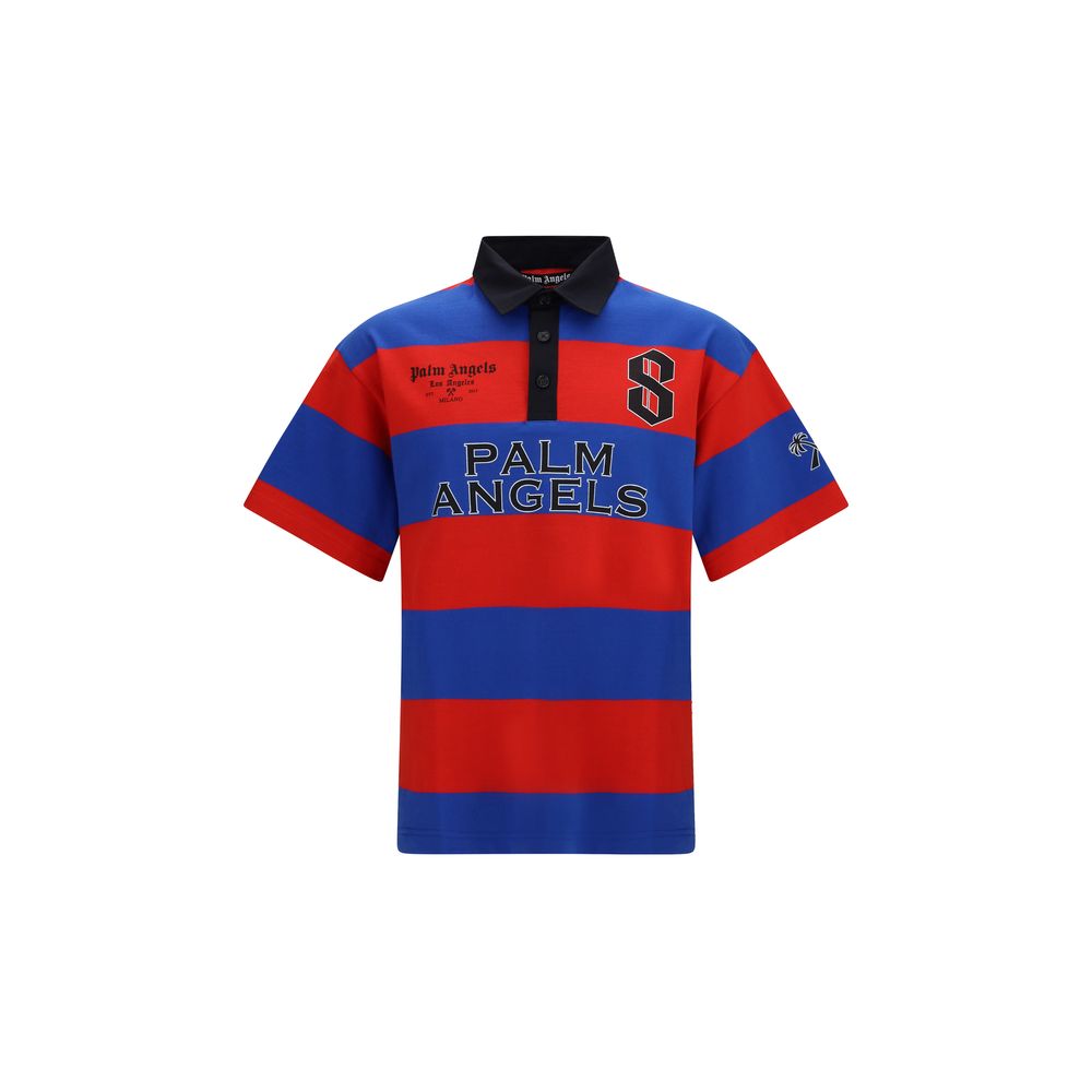 Palm Angels Contemporary Sport Stripes Short-Sleeve Polo Shirt