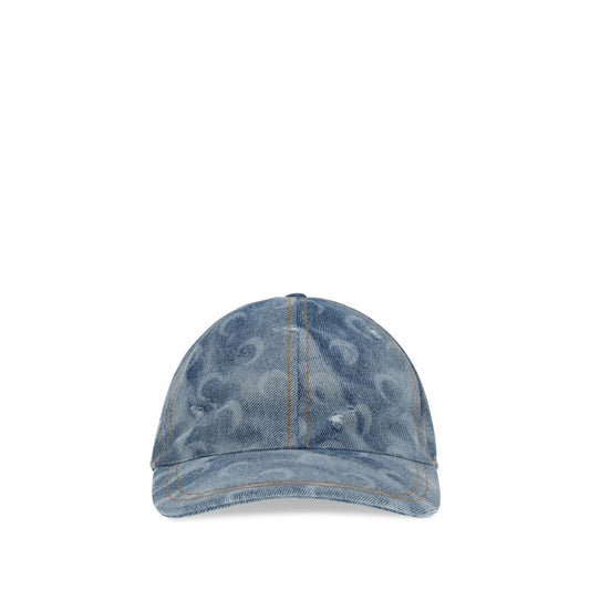 Marine Serre Blue Cotton Cap - Moon Denim Baseball Hat