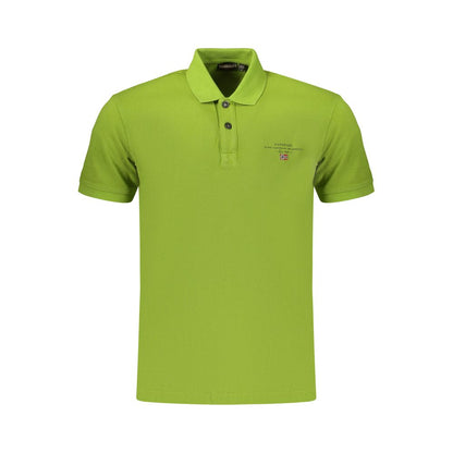 Napapijri Green Cotton Men's Polo Shirt - Urban Style Meets Adventure