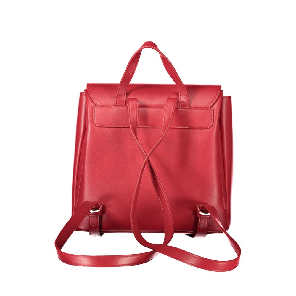 Mario Valentino Red Faux Leather Handbag