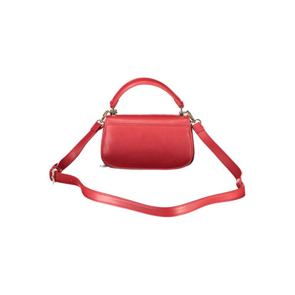 Mario Valentino Red Faux Leather Handbag