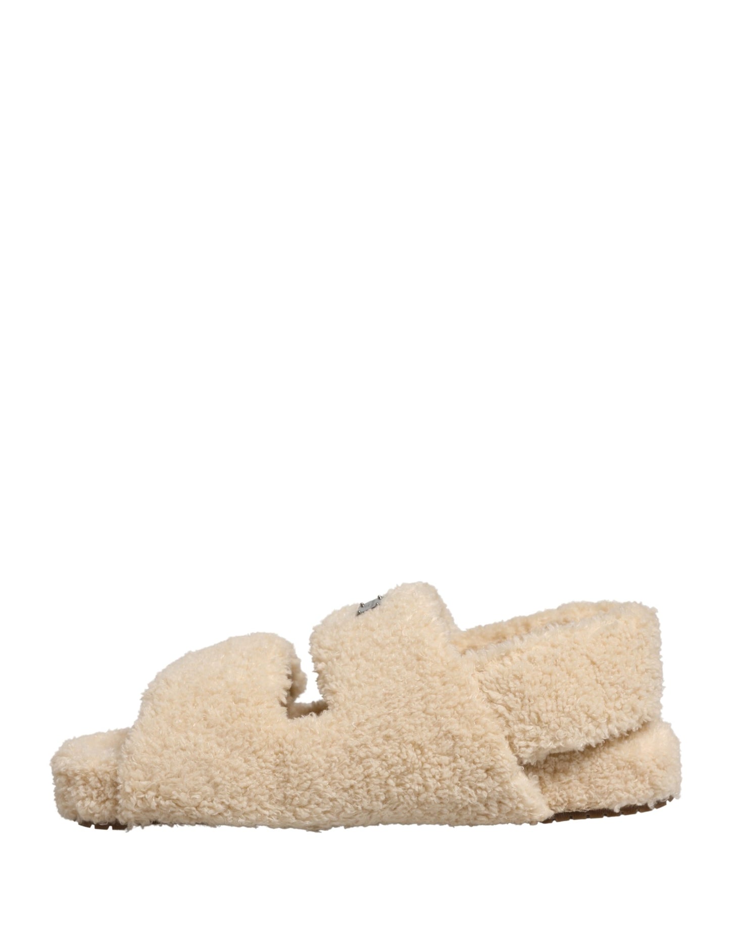 Dolce & Gabbana Beige Faux Fur Slides - Men’s Luxurious Flats Sandals
