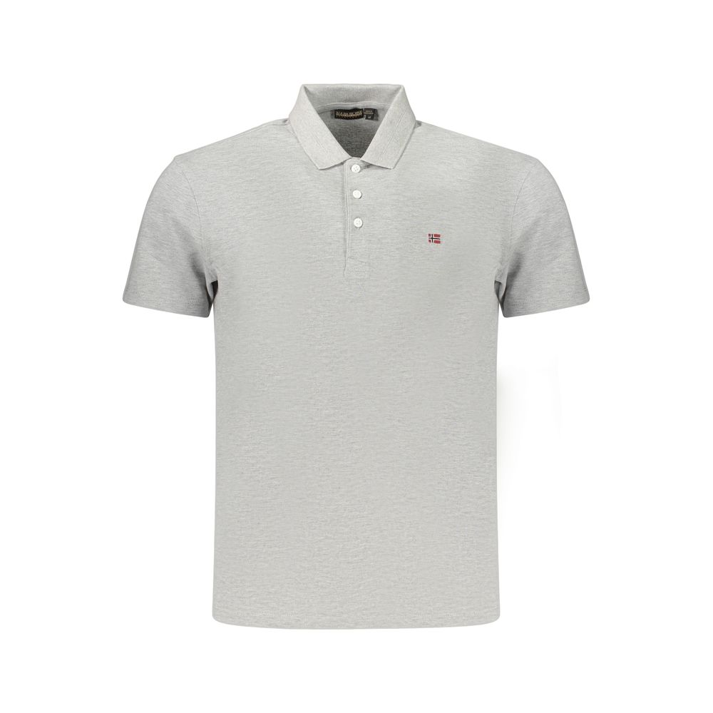 Napapijri Gray Cotton Polo Shirt – Timeless Adventure-Ready Style