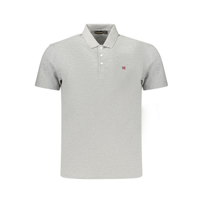 Napapijri Gray Cotton Polo Shirt – Timeless Adventure-Ready Style