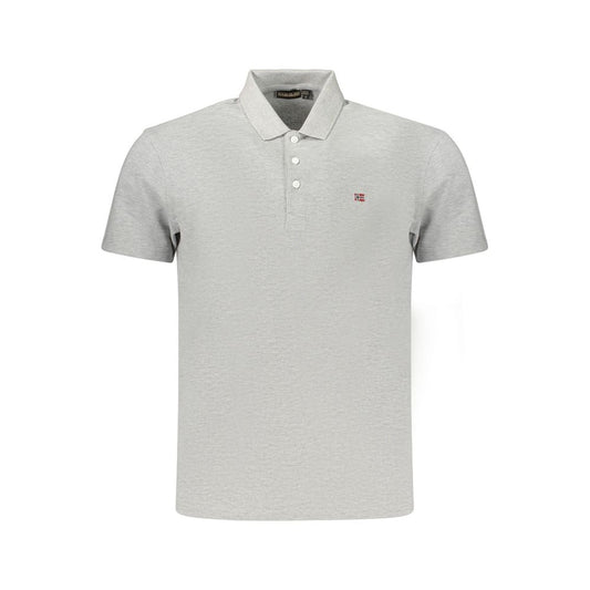 Napapijri Gray Cotton Polo Shirt – Timeless Adventure-Ready Style