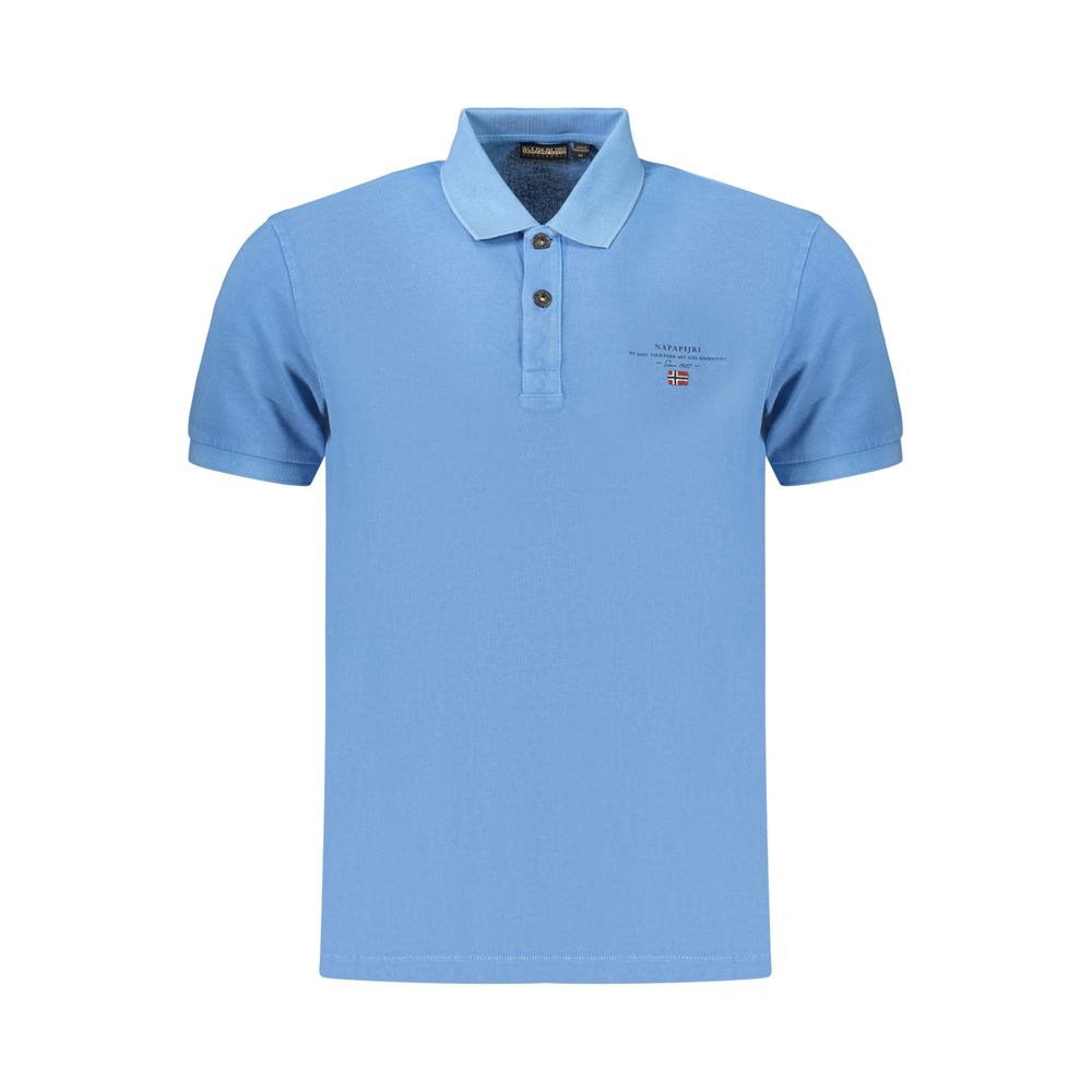 Napapijri Blue Cotton Polo Shirt - A Fusion of Style and Functionality